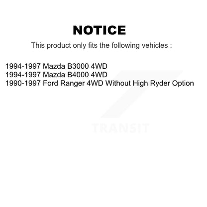 [Avant + Arrière] Kit d'amortisseur de suspension pour Ford Ranger Mazda B4000 B3000 4WD K78-100176