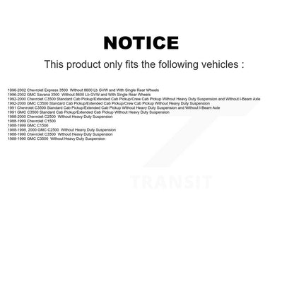 [Avant et Arrière] Amortisseur de suspension pour C1500 Chevrolet GMC C2500 C3500 Express 3500 Savana K78-100178