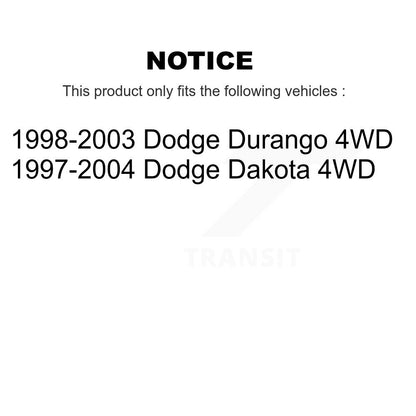 [Avant + Arrière] Kit d'amortisseur de suspension pour Dodge Dakota Durango 4WD K78-100196