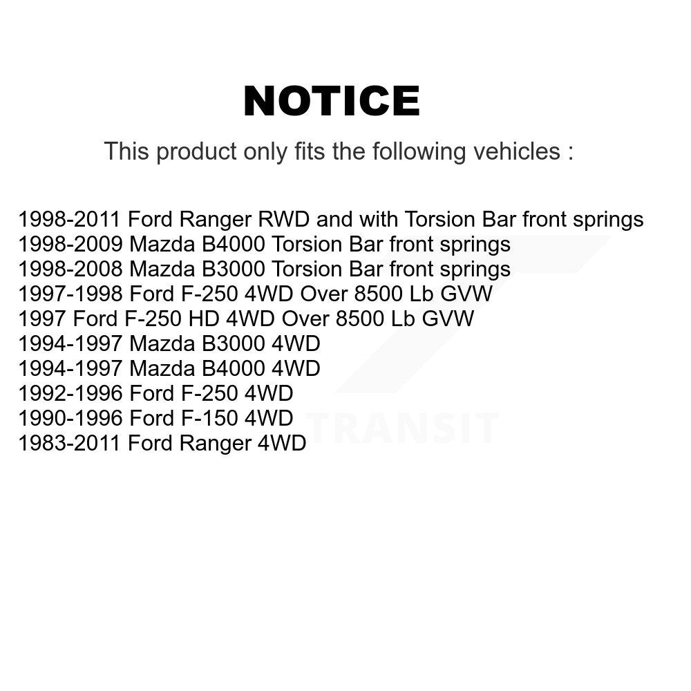 [Arrière] Kit d'amortisseur de suspension pour Ford Ranger F-150 F-250 HD Mazda B3000 B4000 K78-100259