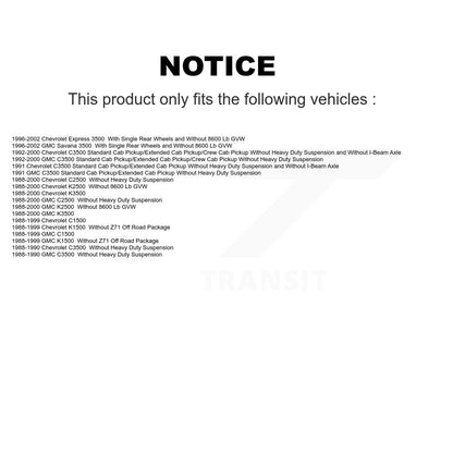 [Arrière] Amortisseur de suspension pour Chevrolet GMC K1500 C1500 K2500 C2500 K3500 C3500 Express K78-100262