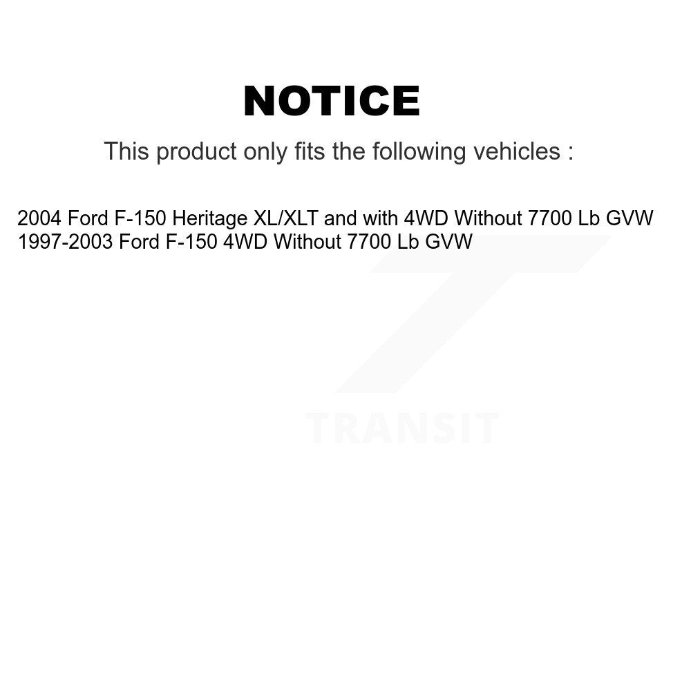 [Arrière] Kit d'amortisseur de suspension pour Ford F-150 Heritage sans 7700 Lb GVW K78-100271