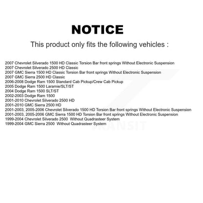 [Arrière] Kit d'amortisseur de suspension pour Ram 1500 Dodge Chevrolet Silverado 2500 HD GMC Sierra Classic K78-100277