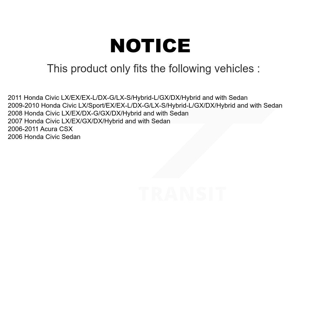 [Arrière] Kit d'amortisseur de suspension pour Honda Civic Acura CSX K78-100315