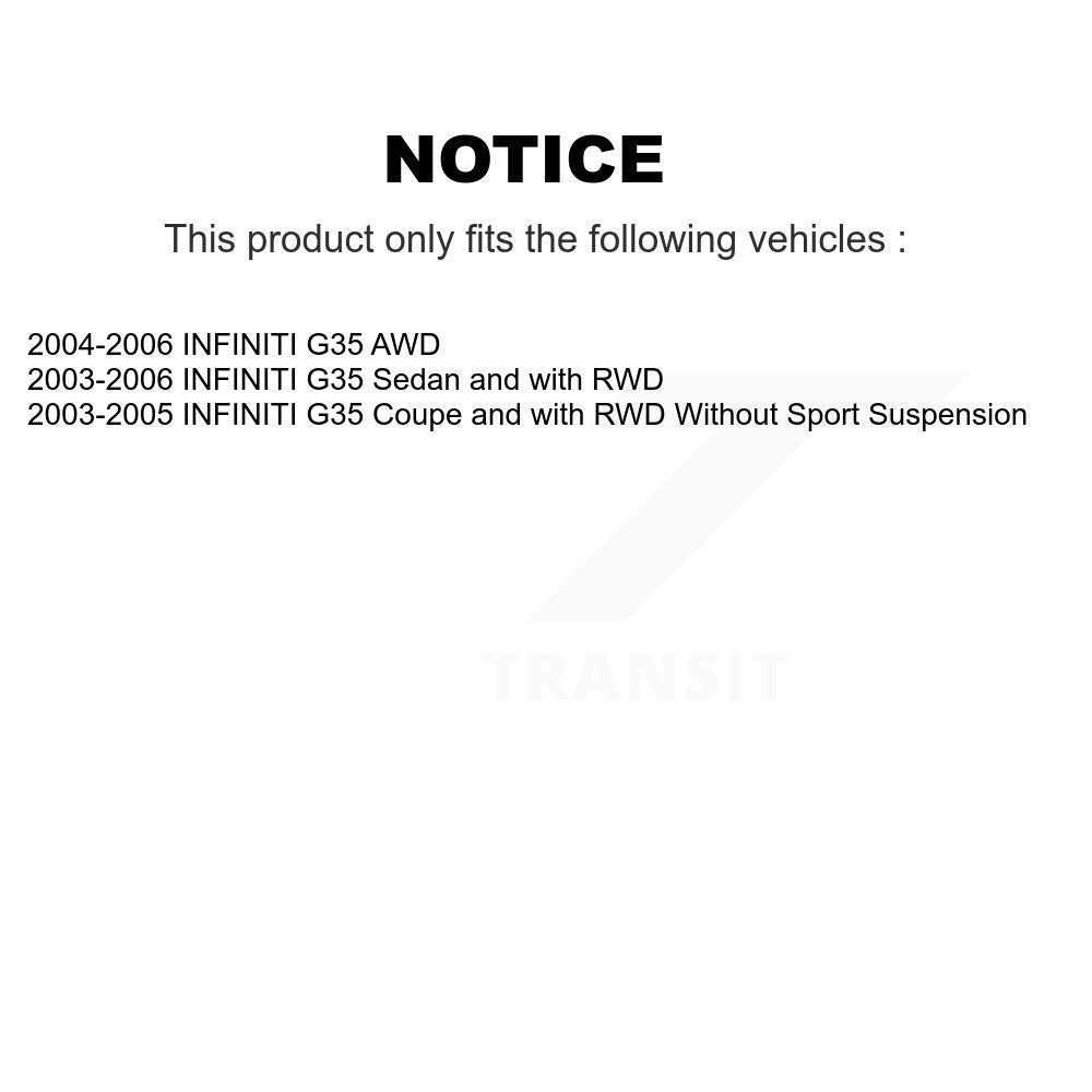 [Arrière] Kit d'amortisseur de suspension pour INFINITI G35 K78-100326