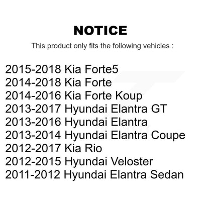 [Arrière] Kit d'amortisseur de suspension pour Hyundai Elantra Kia Forte Rio Veloster GT Forte5 Coupe Koup K78-100333