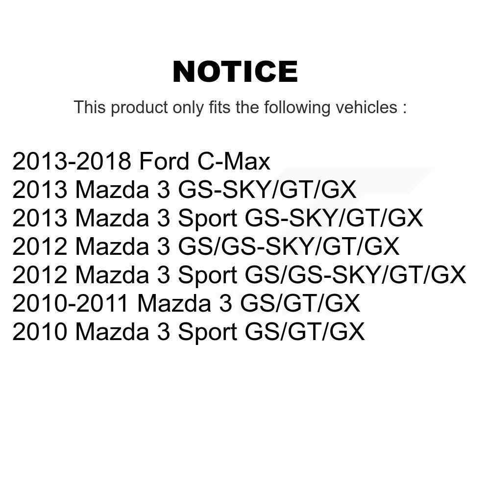 [Arrière] Kit d'amortisseur de suspension pour Mazda 3 Ford C-Max Sport K78-100336