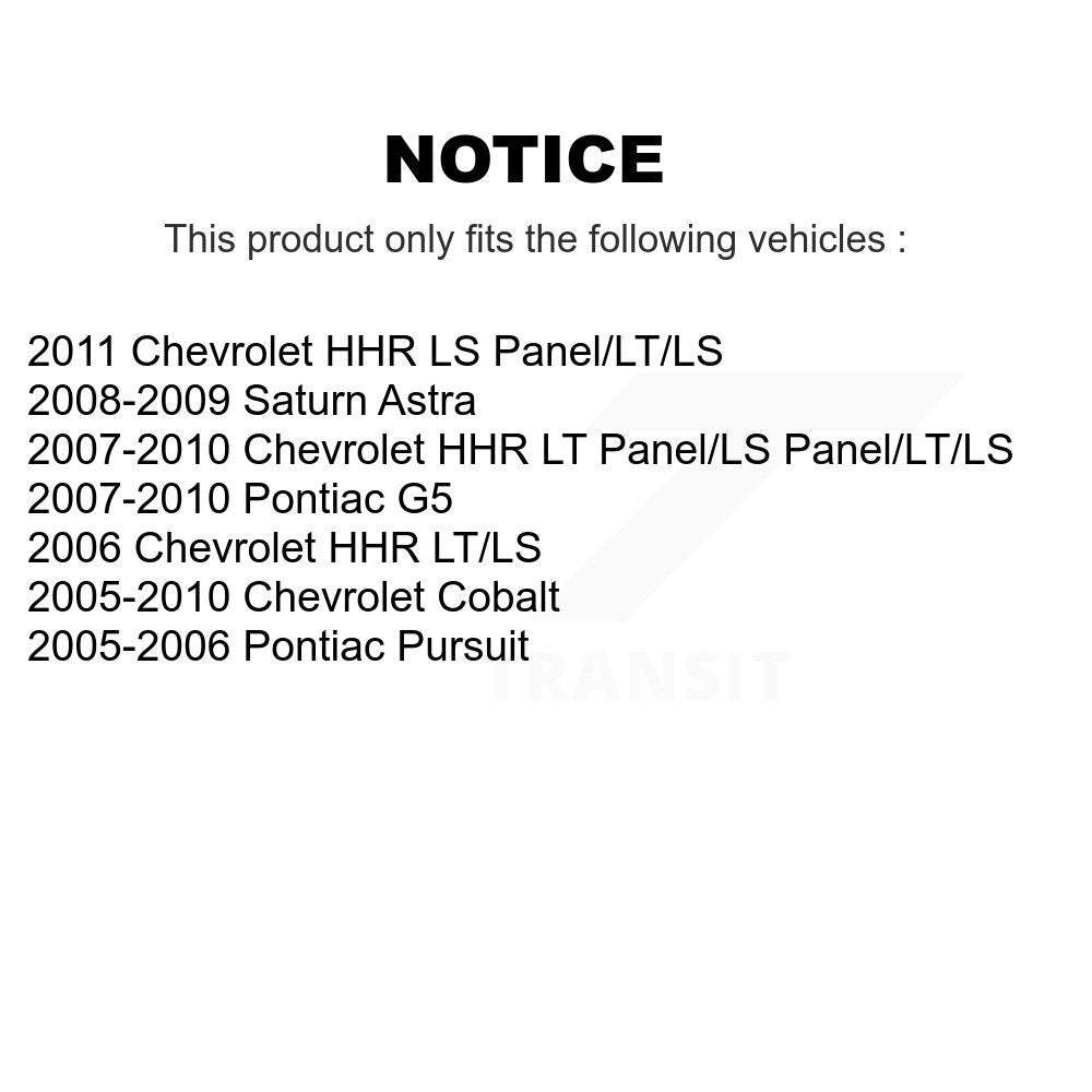 [Arrière] Kit d'amortisseur de suspension pour Chevrolet Cobalt HHR Pontiac G5 Saturn Astra Pursuit K78-100338