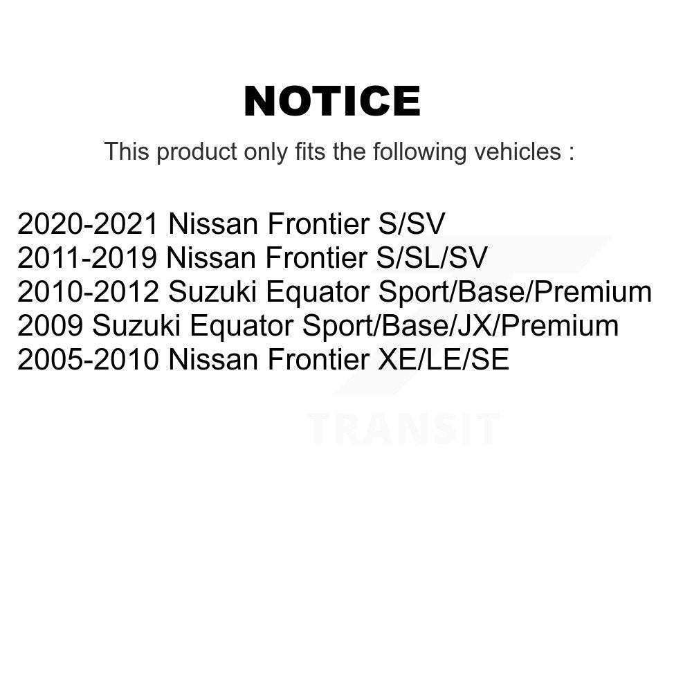[Arrière] Kit d'amortisseur de suspension pour Nissan Frontier Suzuki Equator K78-100383