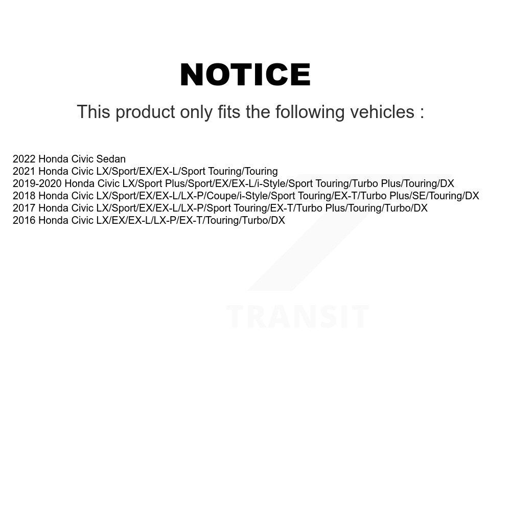 [Arrière] Kit d'amortisseur de suspension pour Honda Civic K78-100412