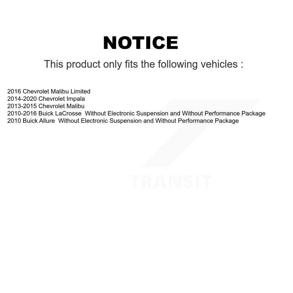 [Arrière] Kit d'amortisseur de suspension pour Chevrolet Malibu Impala Buick LaCrosse Limited Allure K78-100416