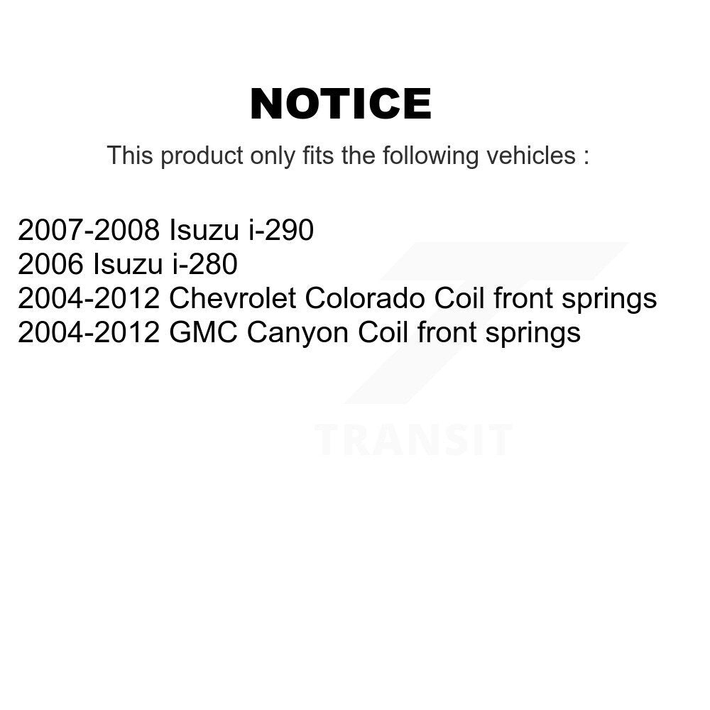 [Arrière] Kit d'amortisseur de suspension pour Chevrolet Colorado GMC Canyon Isuzu i-290 i-280 K78-100434