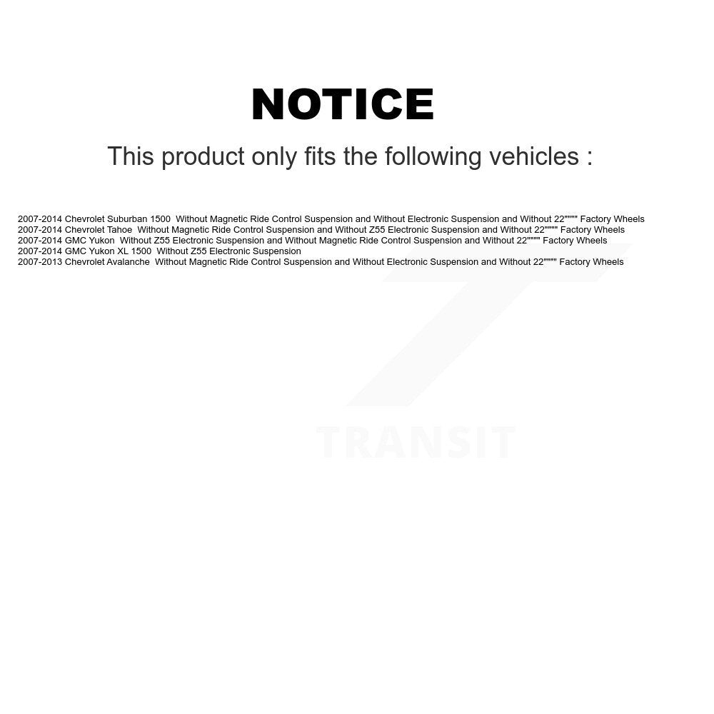 [Avant et Arrière] Jambe de suspension pour Chevrolet Avalanche GMC Tahoe Yukon Suburban 1500 XL K78-100925
