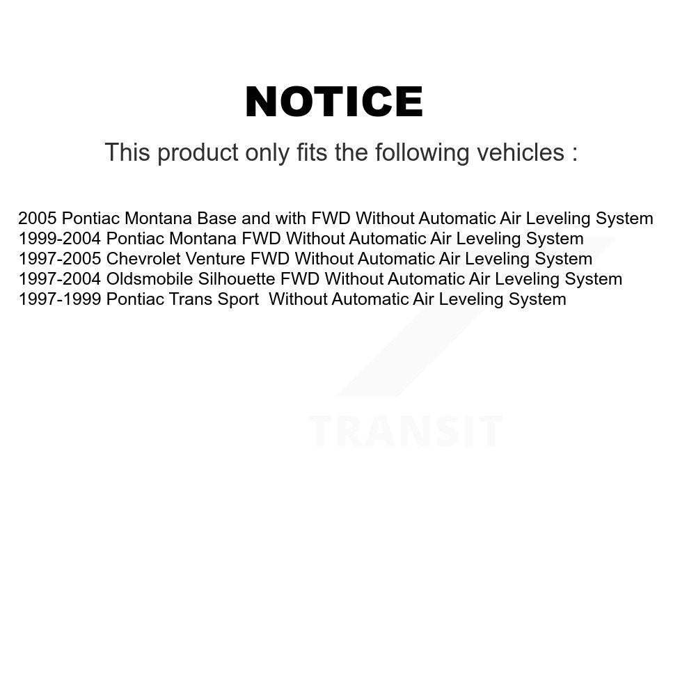 [Avant et Arrière] Jambe de suspension pour Pontiac Montana Chevrolet Venture Oldsmobile Trans K78-100944