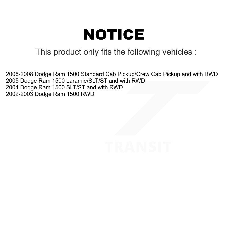 [Avant et Arrière] Amortisseur de suspension pour Dodge Ram 1500 K78-101025