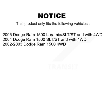 [Avant et Arrière] Amortisseur de suspension pour Dodge Ram 1500 K78-101026