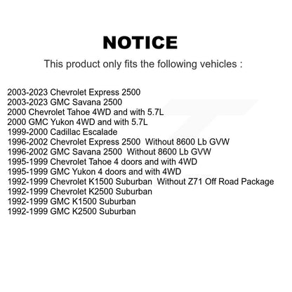 [Arrière] Amortisseur de suspension pour GMC Chevrolet Savana 2500 Express Tahoe K1500 Suburban Yukon K78-101029