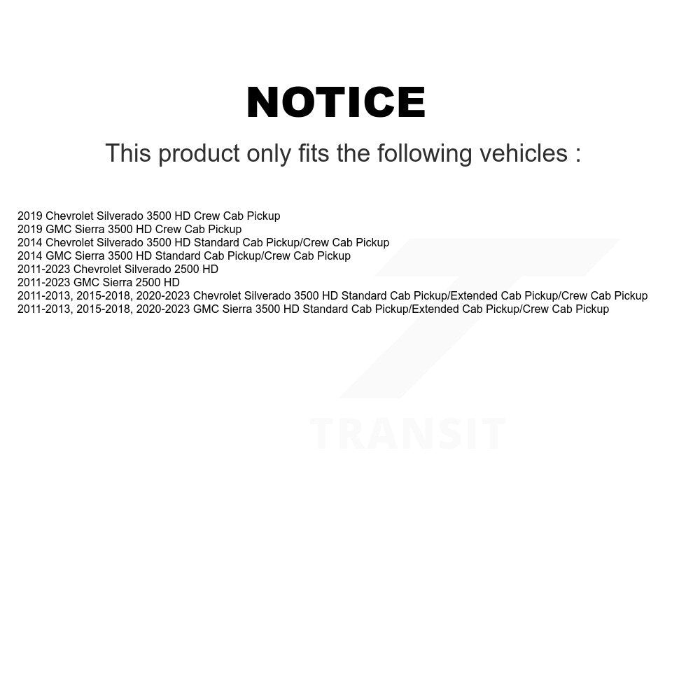[Arrière] Amortisseur de suspension pour GMC Chevrolet Sierra 2500 HD Silverado 3500 K78-101032