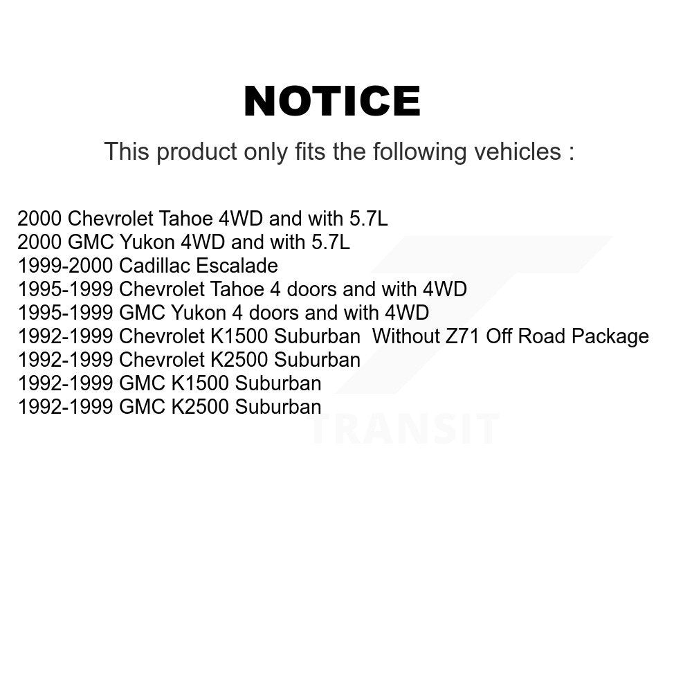 [Avant et Arrière] Amortisseur de suspension pour Chevrolet GMC Tahoe K1500 Suburban Yukon K2500 Cadillac K78-101057