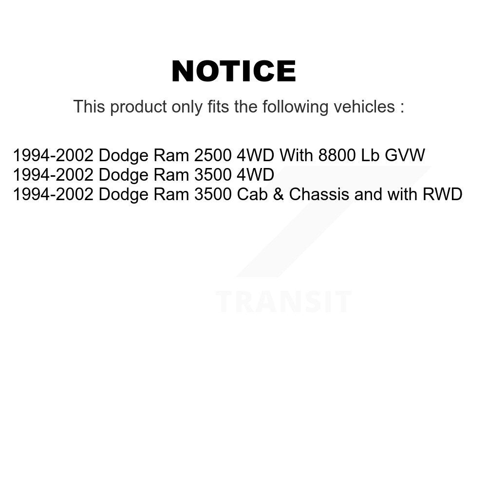 [Arrière] Amortisseur de suspension pour 1994-2002 Dodge Ram 2500 3500 K78-101104