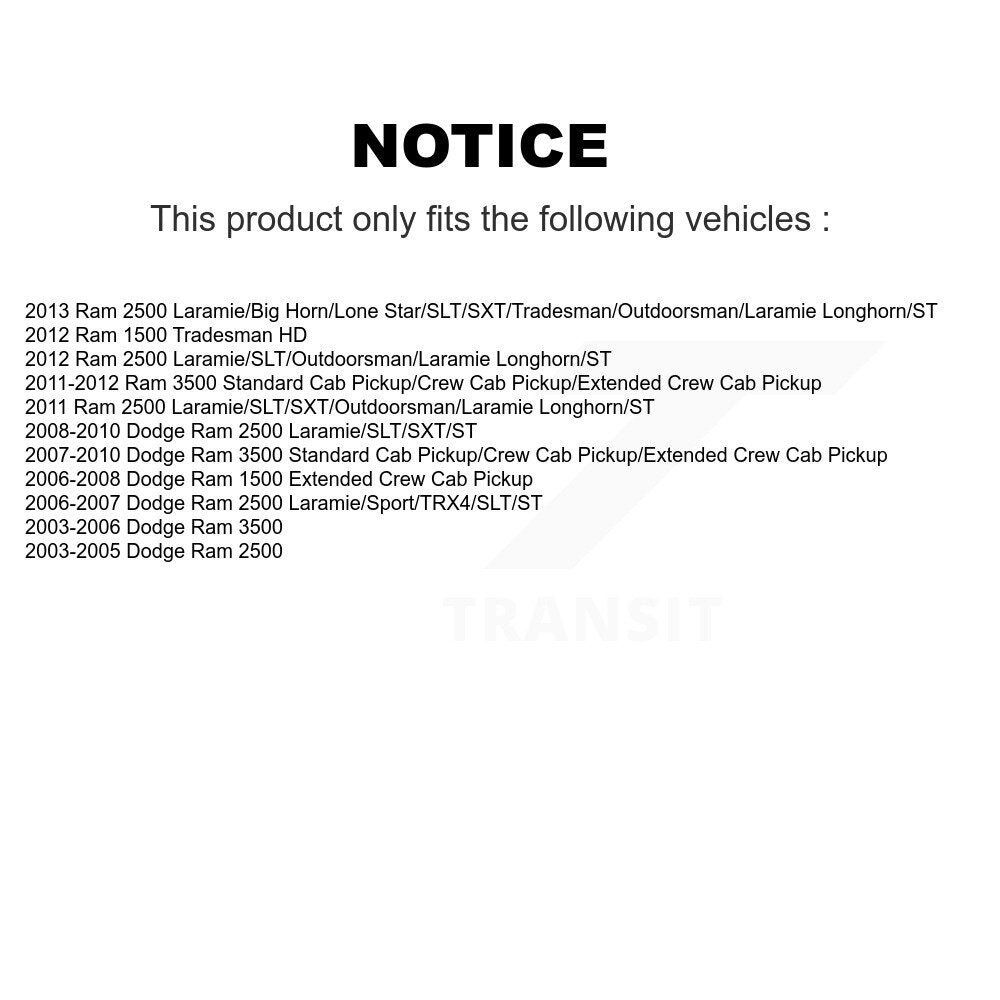 [Arrière] Amortisseur de suspension pour Dodge Ram 3500 2500 1500 K78-101109
