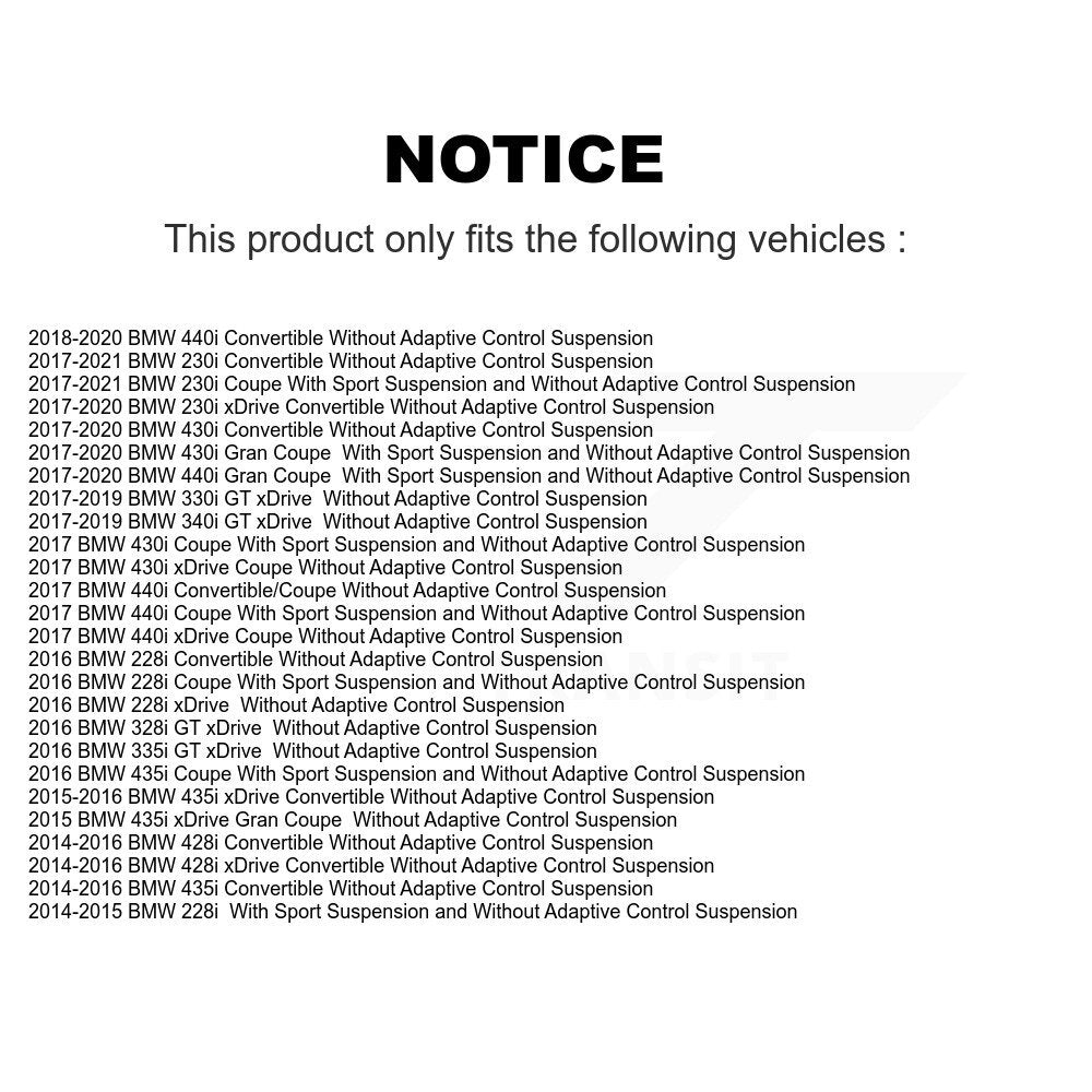 [Arrière] Amortisseur de suspension pour BMW 428i xDrive 230i 435i 228i Gran Coupe 430i 440i 328i GT K78-101114