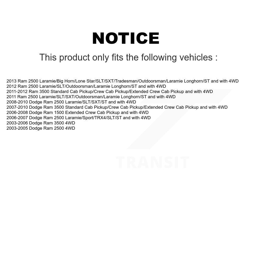 [Avant et Arrière] Amortisseur de suspension pour Dodge Ram 3500 2500 1500 K78-101150
