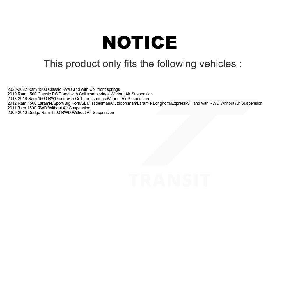 [Avant et Arrière] Amortisseur de suspension pour Ram 1500 Classic Dodge K78-101155