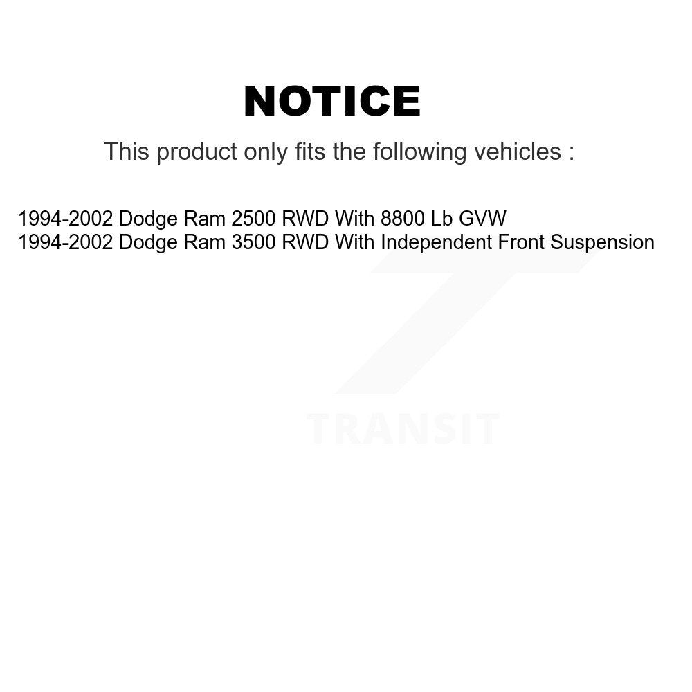 [Avant] Amortisseur de suspension pour 1994-2002 Dodge Ram 2500 3500 RWD K78-101163