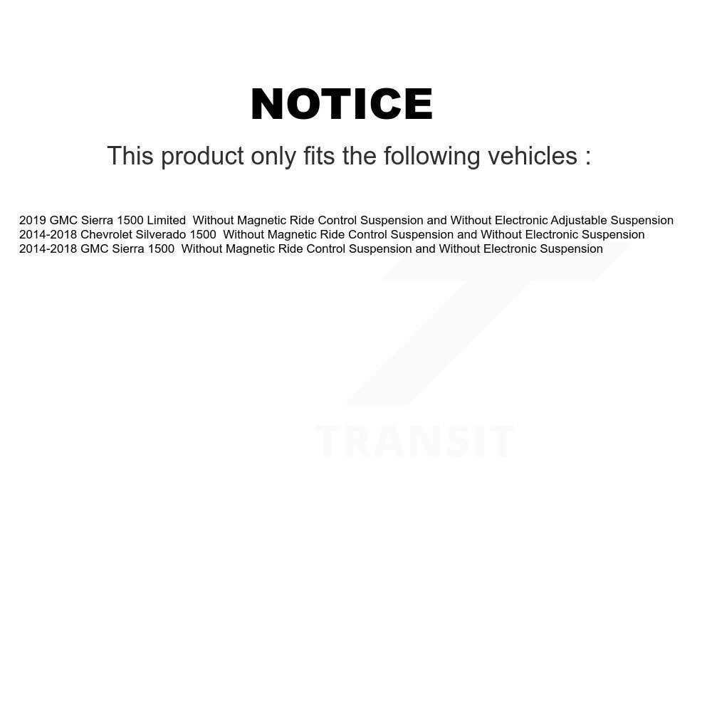 [Avant et Arrière] Jambe de suspension pour GMC Sierra 1500 Chevrolet Silverado Limited K78-101187