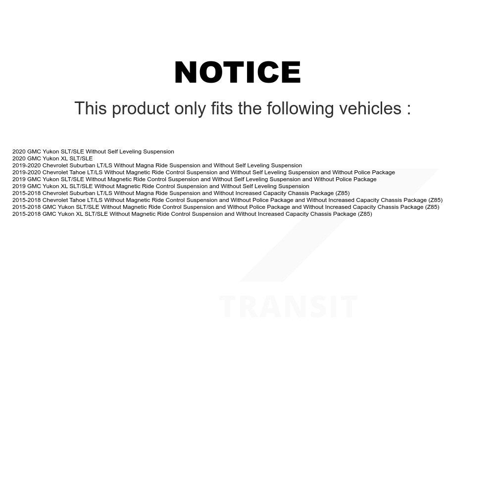 [Avant et Arrière] Jambe de suspension pour Chevrolet GMC Tahoe Yukon XL Suburban K78-101188