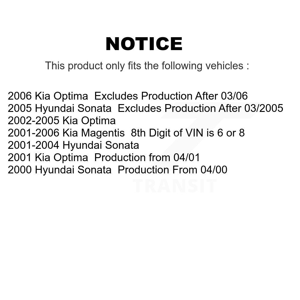 [Avant] Kit d'ensemble de jambe de suspension avec ressort hélicoïdal pour Hyundai Sonata Kia Optima Magentis K78A-100016