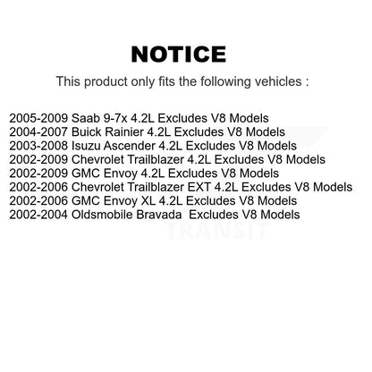 [Avant] Kit d'ensemble de jambe de suspension avec ressort hélicoïdal pour Chevrolet Trailblazer GMC Envoy EXT XL Buick Rainier Oldsmobile Bravada Isuzu Ascender Saab 9-7x Excludes V8 Models K78A-100021