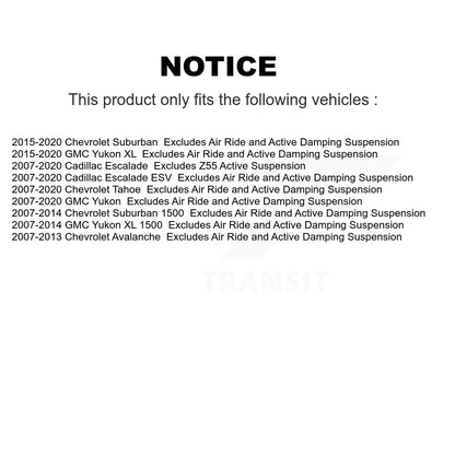 [Avant] Kit d'ensemble de jambe de suspension avec ressort hélicoïdal pour Chevrolet Tahoe GMC Yukon Cadillac Suburban 1500 Escalade XL Avalanche ESV K78A-100048