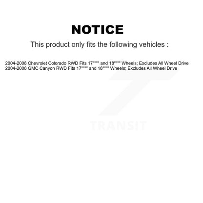 [Avant] Kit d'ensemble de jambe de suspension avec ressort hélicoïdal pour 2004-2008 Chevrolet Colorado GMC Canyon Fits 17" 18" Wheels; Excludes All Wheel Drive RWD K78A-100049