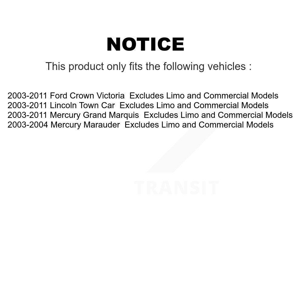 [Avant] Kit d'ensemble de jambe de suspension avec ressort hélicoïdal pour Ford Crown Victoria Mercury Grand Marquis Lincoln Town Car Marauder Excludes Limo Commercial Models K78A-100056