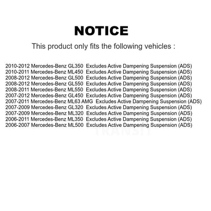 [Avant] Kit d'ensemble de jambe de suspension avec ressort hélicoïdal pour Mercedes-Benz ML350 GL450 GL550 ML500 ML320 GL350 ML550 GL320 ML63 AMG ML450 GL500 Excludes Active Damping Suspension (ADS) K78A-100060