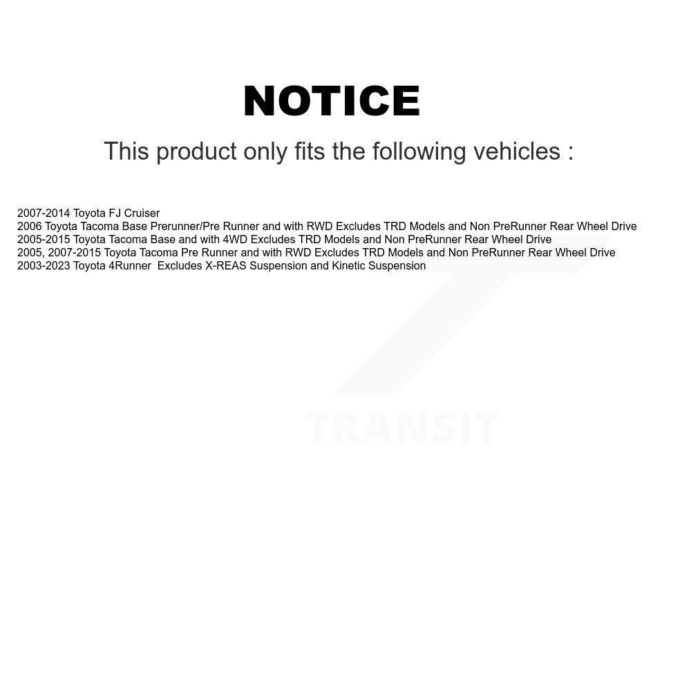 [Avant] Kit d'ensemble de jambe de suspension avec ressort hélicoïdal pour Toyota Tacoma 4Runner FJ Cruiser K78A-100132