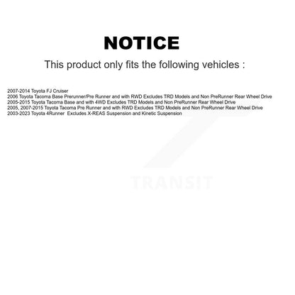[Avant] Kit d'ensemble de jambe de suspension avec ressort hélicoïdal pour Toyota Tacoma 4Runner FJ Cruiser K78A-100132