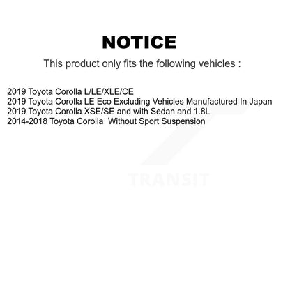 [Avant] Kit d'ensemble de jambe de suspension avec ressort hélicoïdal pour 2014-2019 Toyota Corolla Excludes Sport K78A-100137