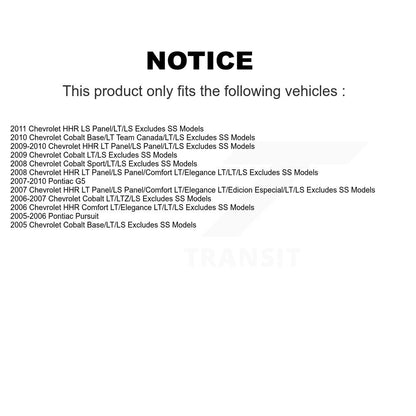 [Avant] Kit d'ensemble de jambe de suspension avec ressort hélicoïdal pour Chevrolet Cobalt HHR Pontiac G5 Pursuit K78A-100141