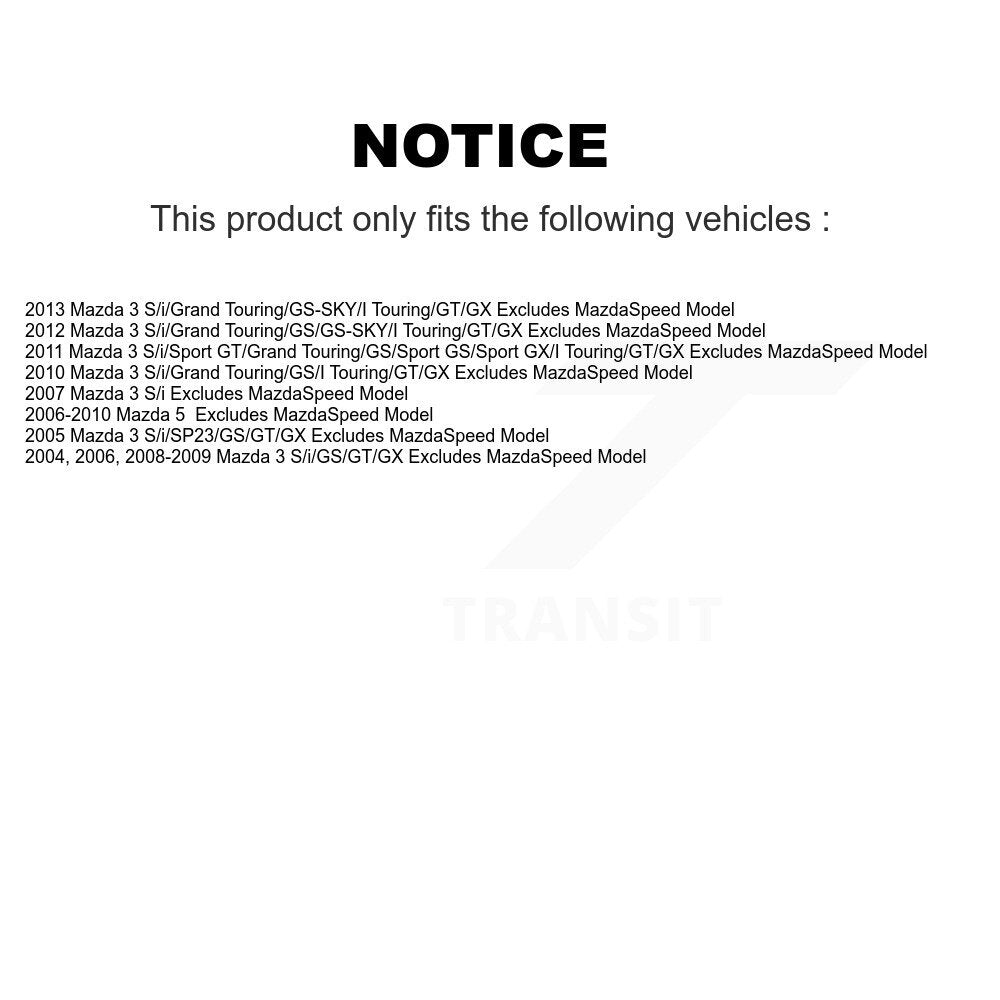 [Avant] Kit d'ensemble de jambe de suspension avec ressort hélicoïdal pour Mazda 3 5 Excludes MazdaSpeed Model K78A-100161