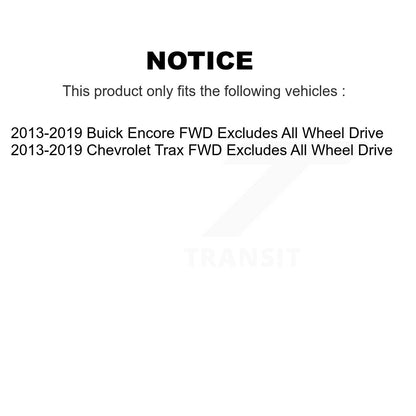 [Avant] Kit d'ensemble de jambe de suspension avec ressort hélicoïdal pour 2013-2019 Buick Encore Chevrolet Trax Excludes All Wheel Drive FWD K78A-100169