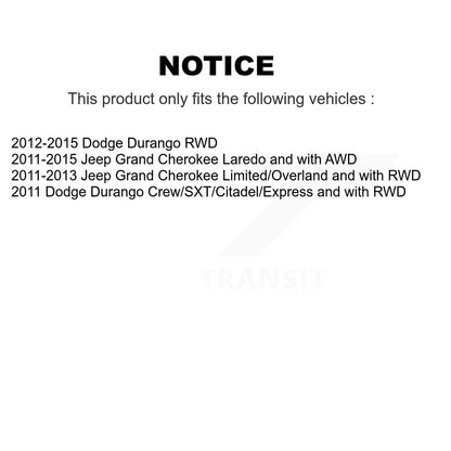 [Avant] Kit d'ensemble de jambe de suspension avec ressort hélicoïdal pour 2011-2015 Dodge Durango Excludes V8 Models; Models avec Nivomat K78A-100184