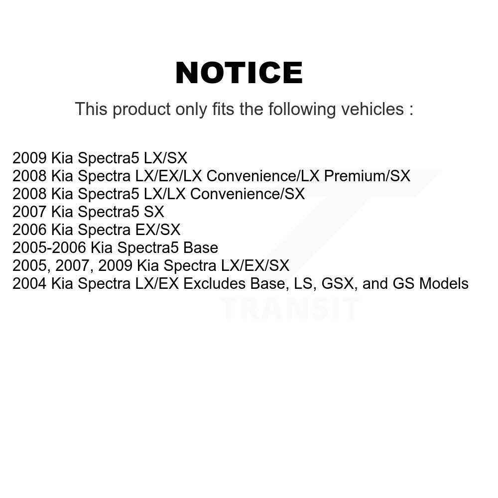 [Avant] Kit d'ensemble de jambe de suspension avec ressort hélicoïdal pour Kia Spectra Spectra5 K78A-100189