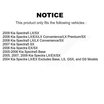 [Avant] Kit d'ensemble de jambe de suspension avec ressort hélicoïdal pour Kia Spectra Spectra5 K78A-100189