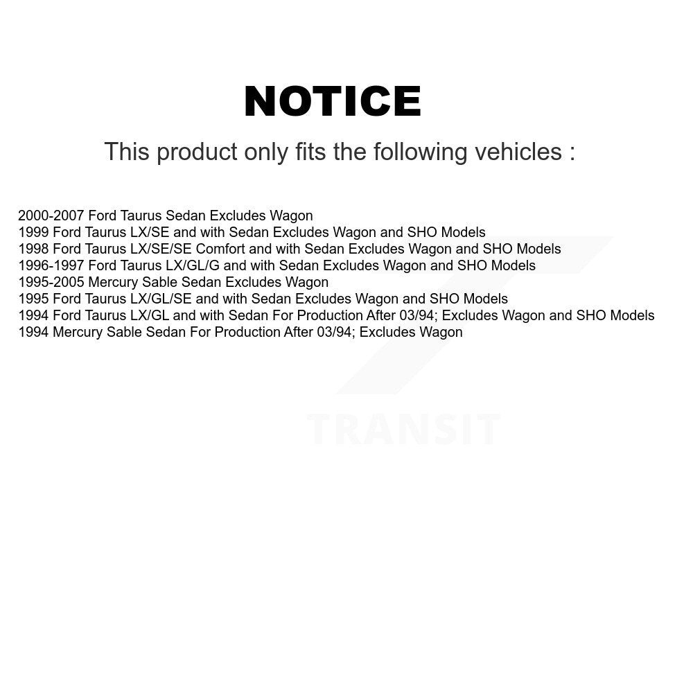 [Arrière] Kit d'ensemble de jambe de suspension avec ressort hélicoïdal pour Ford Taurus Mercury Sable K78A-100228