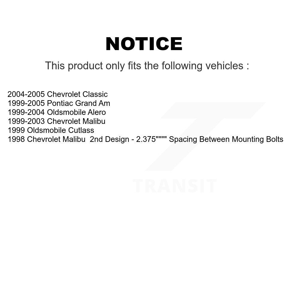 [Arrière] Kit d'ensemble de jambe de suspension avec ressort hélicoïdal pour Chevrolet Pontiac Grand Am Malibu Oldsmobile Alero Classic Cutlass K78A-100234