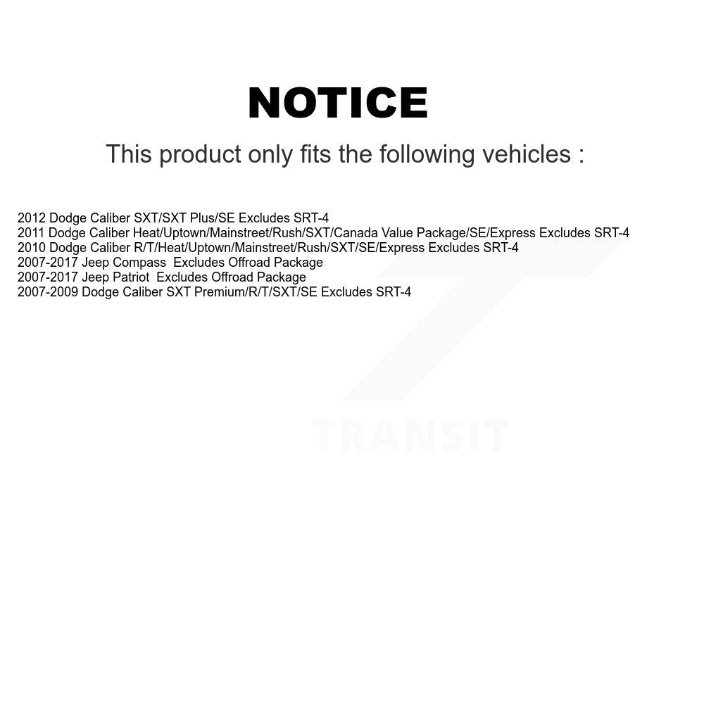 [Arrière] Kit d'ensemble de jambe de suspension avec ressort hélicoïdal pour Jeep Patriot Compass Dodge Caliber K78A-100253