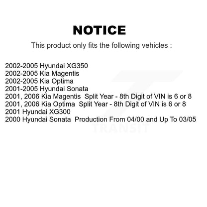 [Arrière] Kit d'ensemble de jambe de suspension avec ressort hélicoïdal pour Hyundai Sonata Kia Optima XG350 XG300 Magentis K78A-100266